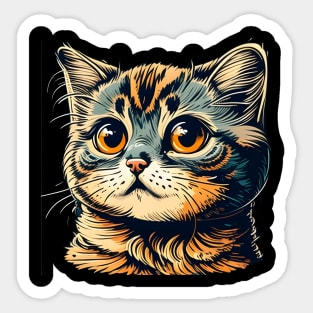 Sad Cat Face Lover - Love Cats Sticker